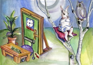 Scheduled Breaks, 12"x9", watercolor on paper, 2013.