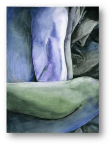 Patience Stone, watercolor on paper, 2014, by Nancy Polo